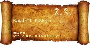 Kabát Kadosa névjegykártya